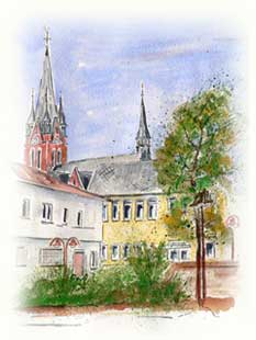 Ortsverwaltung gemalt von Günter Behringer.